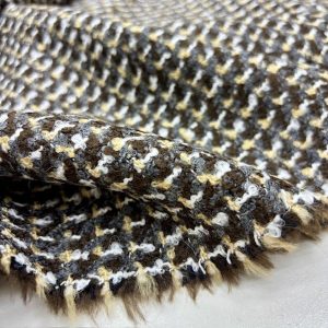 Gri Kahve Parıltılı Tweed Kumaş SRVT
