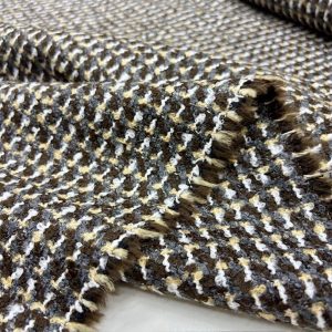 Gri Kahve Parıltılı Tweed Kumaş SRVT