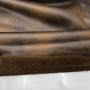 Vintage Deri Kürk Kumaş Kahve BYR