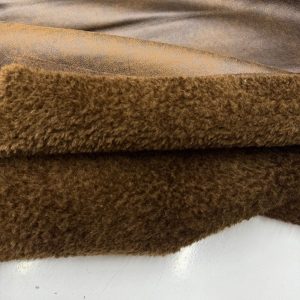 Vintage Deri Kürk Kumaş Kahve BYR