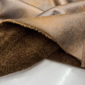 Vintage Deri Kürk Kumaş Kahve BYR