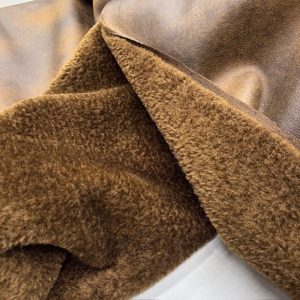 Vintage Deri Kürk Kumaş Kahve BYR