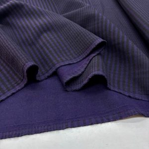 Çift Taraflı Ekoseli İtalyan Kaşe Kumaş Mor YVZ