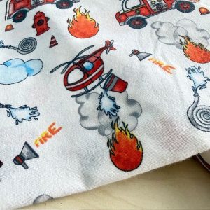 Çiften Alev Avcıları Desenli Pazen Kumaş Arv