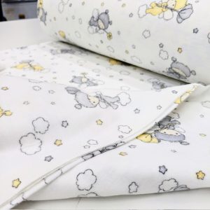 Çiften Bebek Bulut Desenli Pazen Kumaş Ayt