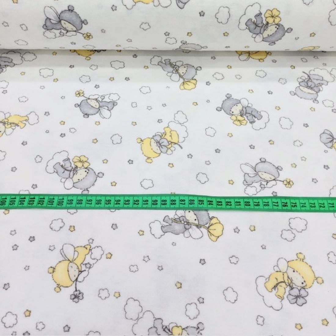 Çiften Bebek Bulut Desenli Pazen Kumaş Ayt