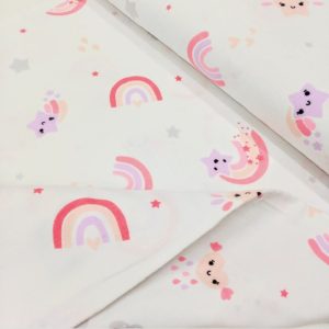 Çiften Gökkuşağı Desenli Pazen Kumaş Ayt