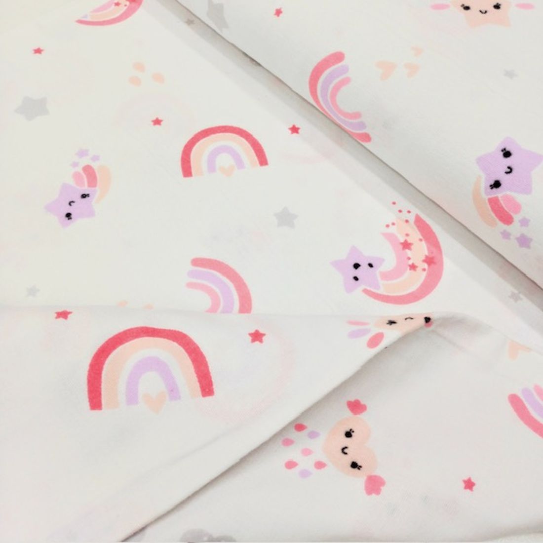 Çiften Gökkuşağı Desenli Pazen Kumaş Ayt