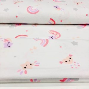 Çiften Gökkuşağı Desenli Pazen Kumaş Ayt