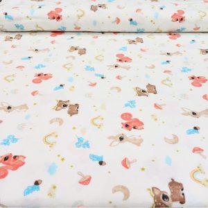 Çiften Minik Geyik Desenli Pazen Kumaş Ayt