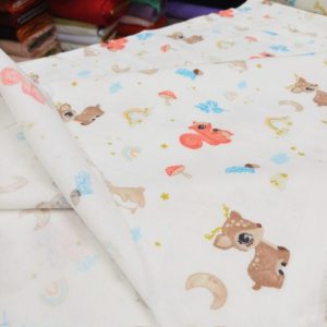 Çiften Minik Geyik Desenli Pazen Kumaş Ayt