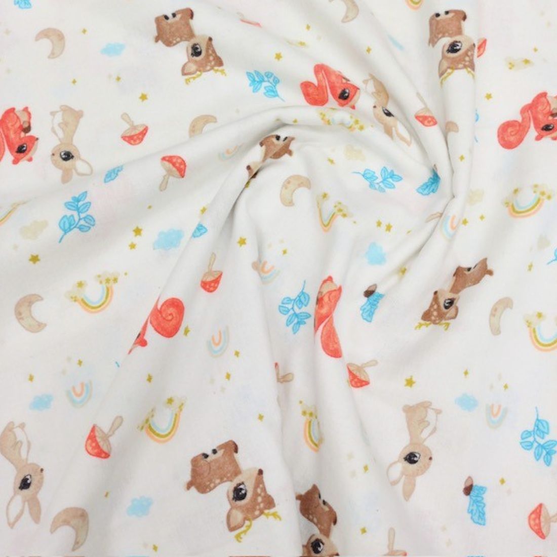 Çiften Minik Geyik Desenli Pazen Kumaş Ayt