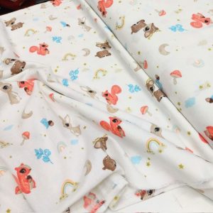 Çiften Minik Geyik Desenli Pazen Kumaş Ayt