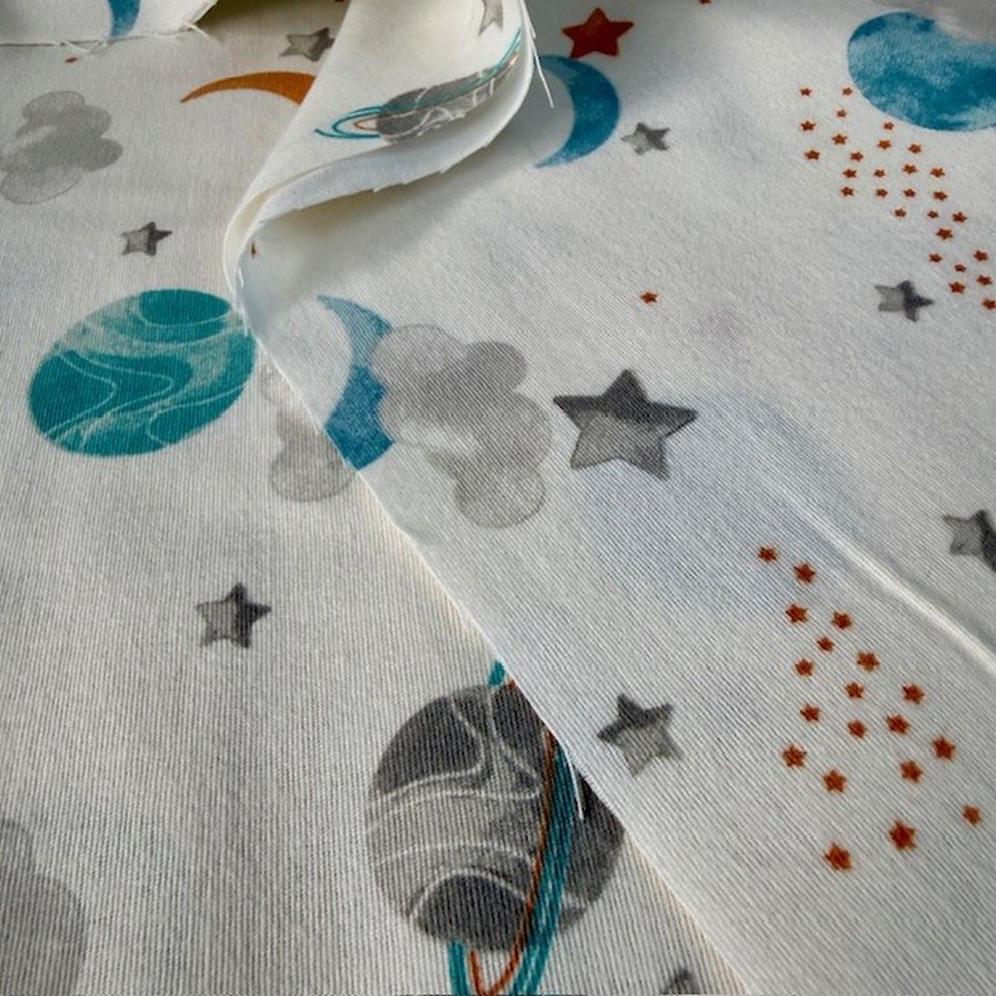 Çiften Nasa Uzay Desenli Pazen Kumaş ARV