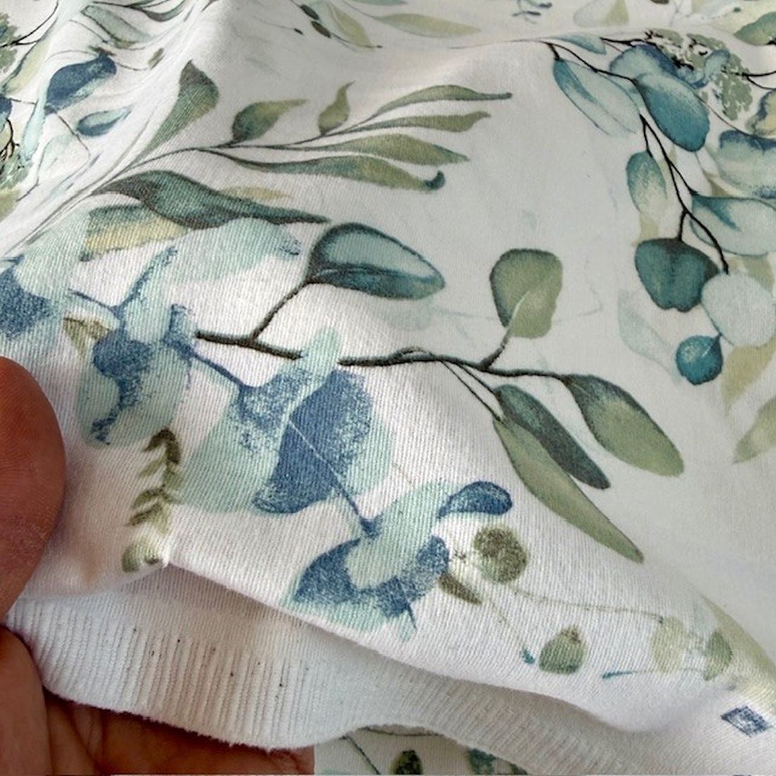 Çiften Okaliptüs Yaprak Desenli Pazen Kumaş