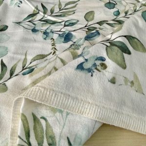 Çiften Okaliptüs Yaprak Desenli Pazen Kumaş