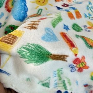 Çiften Pastel Boya Resimli Pazen Kumaş Arv