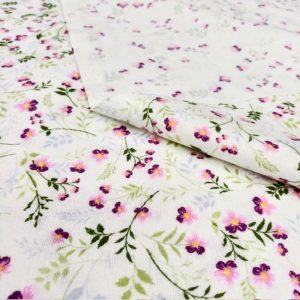 Çiften Pembe Minik Çiçekli Pazen Kumaş Ayt