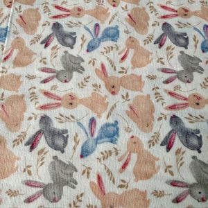 Çiften Tavşan Desenli Pazen Kumaş Arv