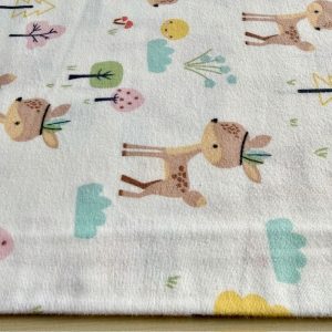 Çiften Yavru Geyik Desenli Pazen Kumaş Arv