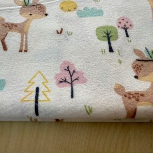 Çiften Yavru Geyik Desenli Pazen Kumaş Arv