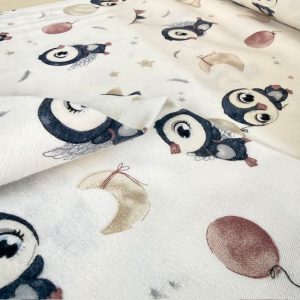 Çiften Yavru Penguen Pazen Kumaş Arv