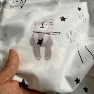 Çiften Yıldızlı Kedi Desenli Pazen Kumaş