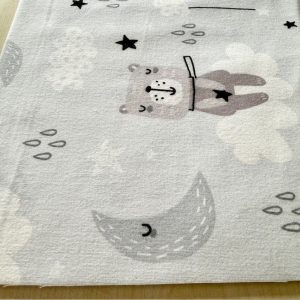 Çiften Yıldızlı Kedi Desenli Pazen Kumaş