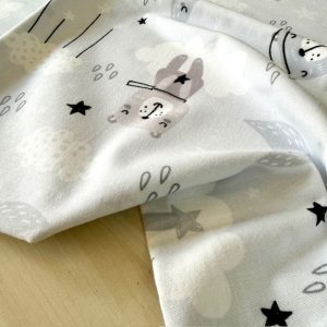 Çiften Yıldızlı Kedi Desenli Pazen Kumaş