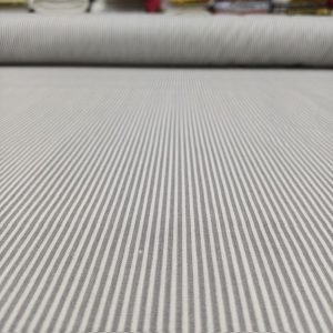 Gri Beyaz Çizgili Poplin Kumaş AYT