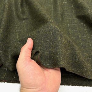 Haki Ekoseli Yumuşak Flanel Kumaş SRVT