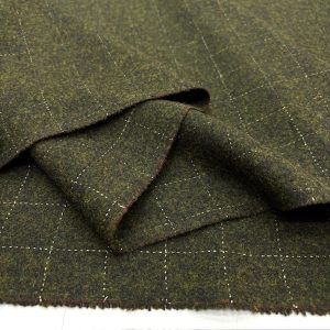 Haki Ekoseli Yumuşak Flanel Kumaş SRVT