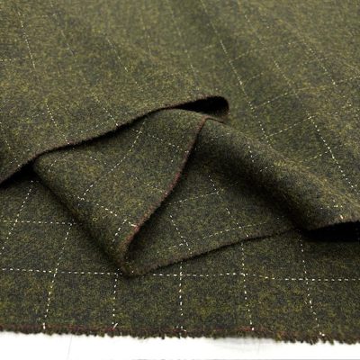 Haki Ekoseli Yumuşak Flanel Kumaş SRVT