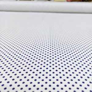 Lacivert Beyaz Minik Puantiyeli Poplin Kumaş AYT