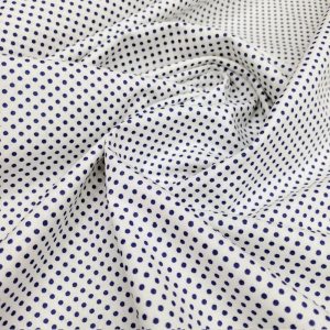 Lacivert Beyaz Minik Puantiyeli Poplin Kumaş AYT