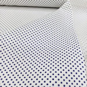 Lacivert Beyaz Minik Puantiyeli Poplin Kumaş AYT