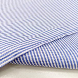 Mavi Beyaz Çizgili Poplin Kumaş AYT