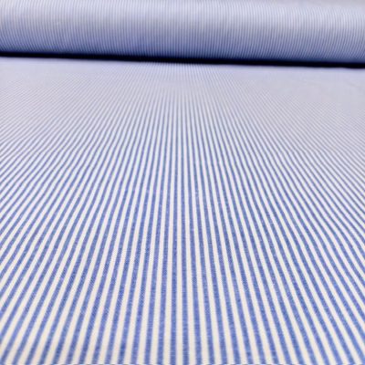 Mavi Beyaz Çizgili Poplin Kumaş AYT