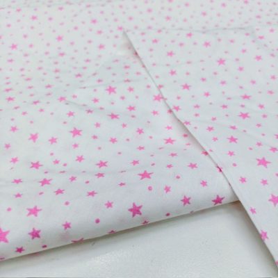 Minik Pembe Yıldızlı Poplin Kumaş AYT