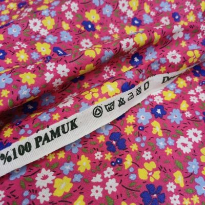 Pembe Çıtır Çiçekli Poplin Kumaş AYT