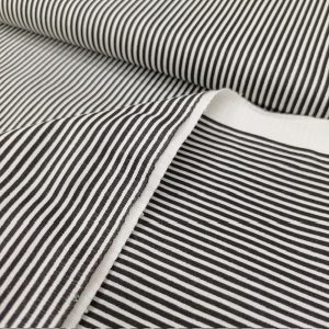 Siyah Beyaz Çizgili Poplin Kumaş AYT