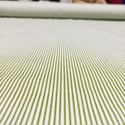 Yeşil Beyaz Çizgili Poplin Kumaş AYT