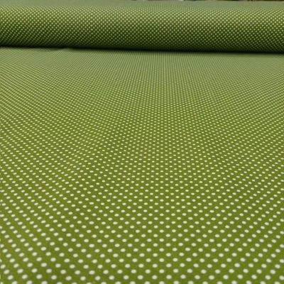 Yeşil Beyaz Minik Puantiyeli Poplin Kumaş AYT