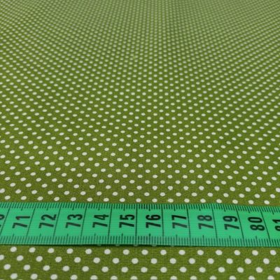 Yeşil Beyaz Minik Puantiyeli Poplin Kumaş AYT
