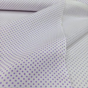 Lila Minik Puantiyeli Poplin Kumaş AYT