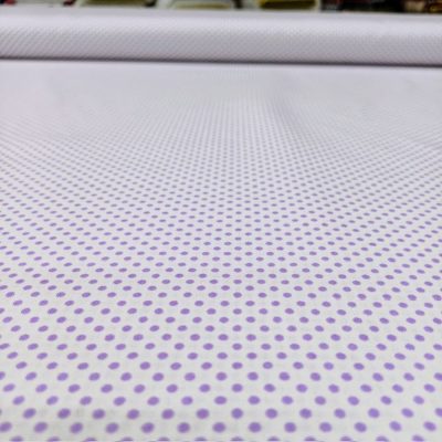 Lila Minik Puantiyeli Poplin Kumaş AYT