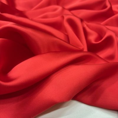 Armani Saf İpek Saten Kumaş Kırmızı