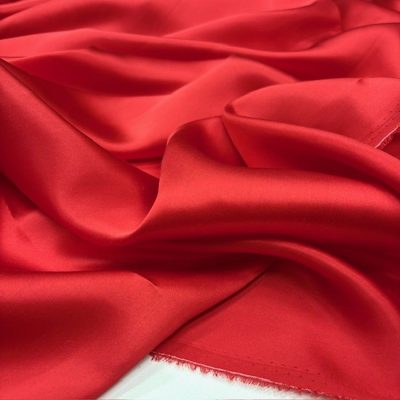 Armani Saf İpek Saten Kumaş Kırmızı