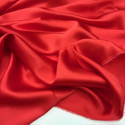 Armani Saf İpek Saten Kumaş Kırmızı