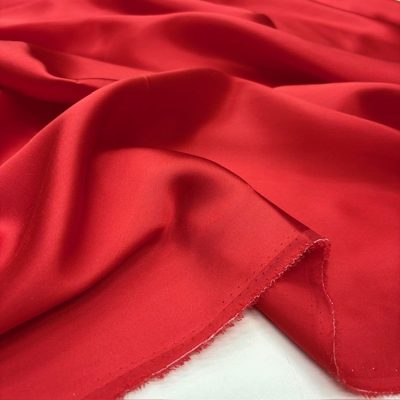 Armani Saf İpek Saten Kumaş Kırmızı